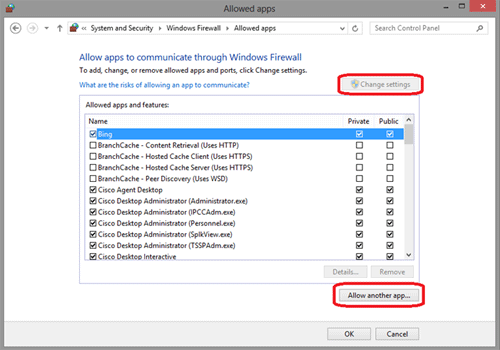 Windows Firewall Settings